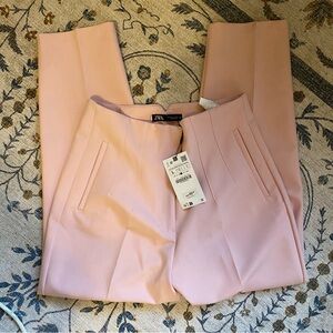 NWT ZARA pants with high waist pleated in Dusty Pink